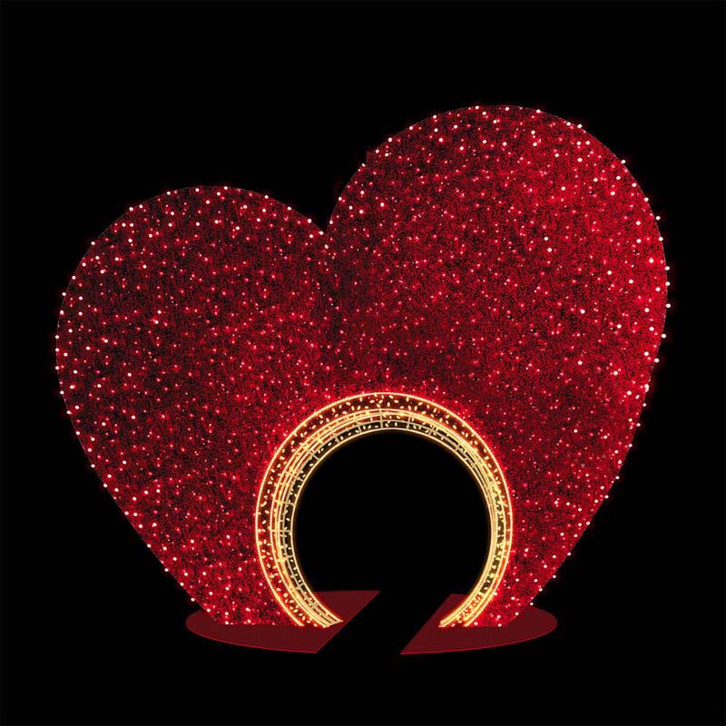 Giant Pre-Lit LED Statement Heart Archway