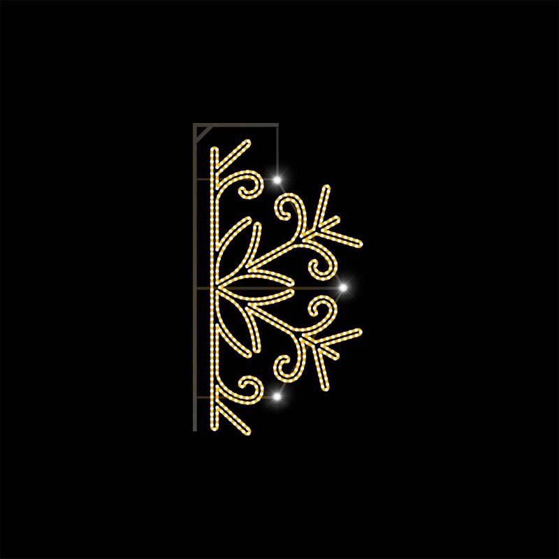 Giant Pre-Lit LED Snowflake Silhouette Pole Mount 2D Wire Frame Decor