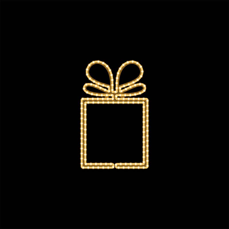 Pre-Lit LED Hollow Gift Box 2D Wire Frame Decor