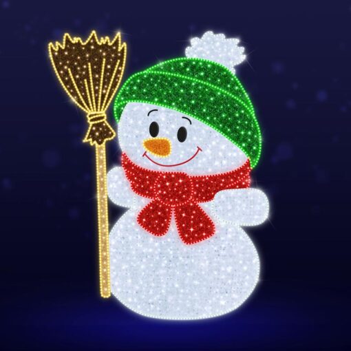 Pre-Lit LED Festive Snowman 2D Wire Frame Decor