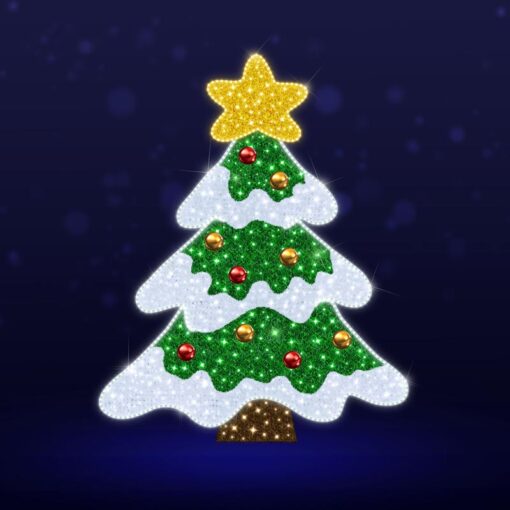 Pre-Lit LED Festive Tree 2D Wire Frame Decor