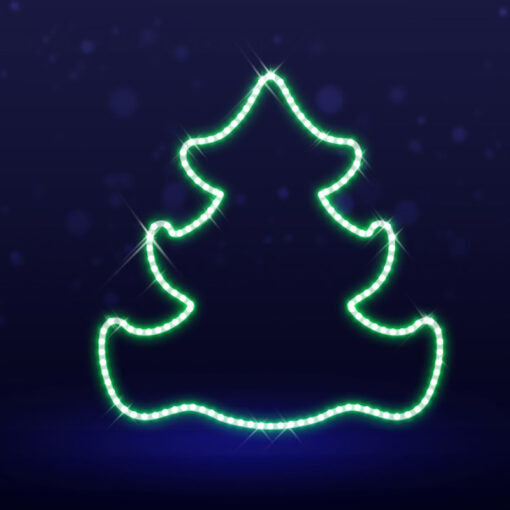 Pre-Lit LED Tree Outline 2D Wire Frame Decor