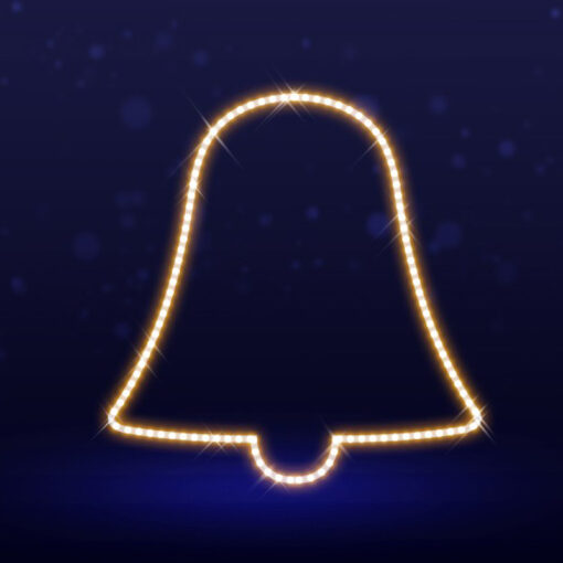 Pre-Lit LED Bell 2D Wire Frame Decor