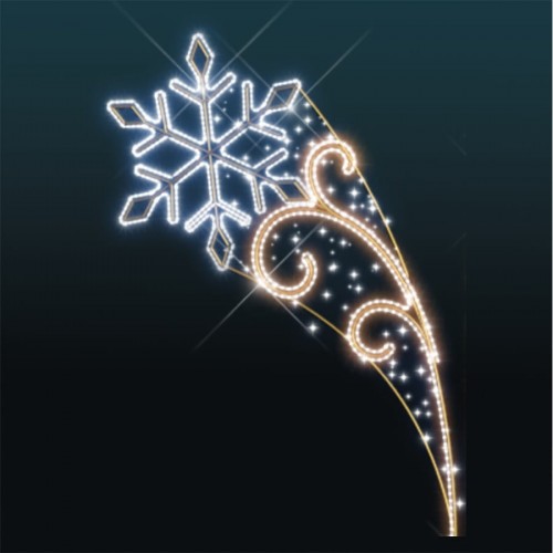 Giant Pre-Lit LED Shooting Snowflake Pole Mount 2D Wire Frame Decor