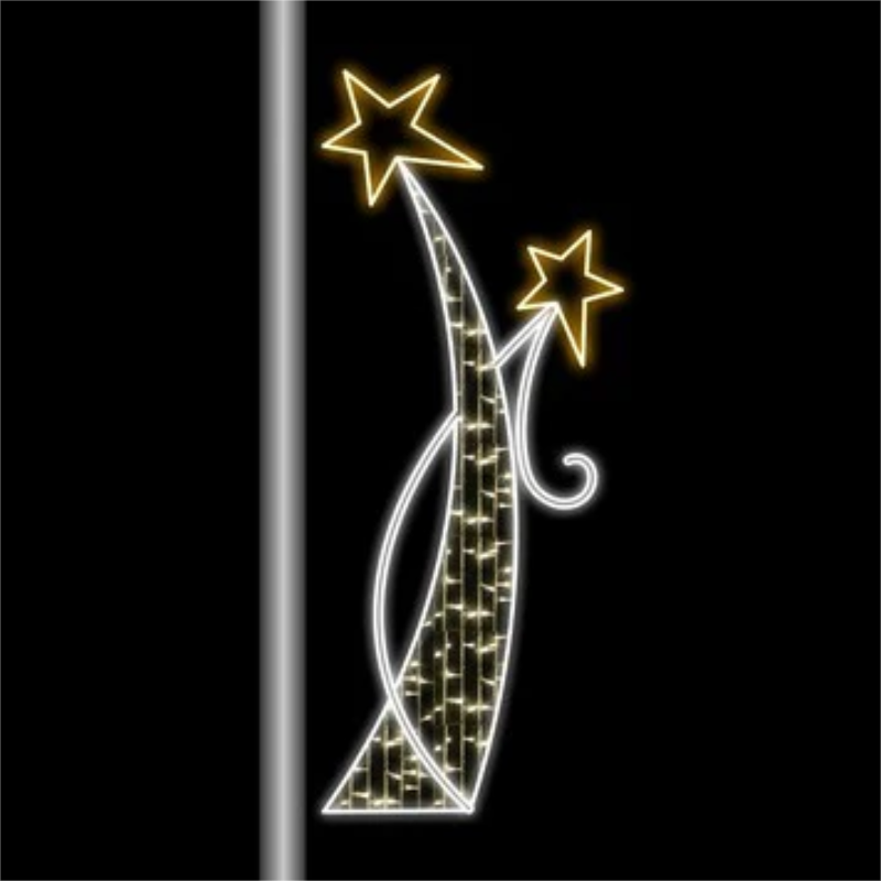 LED Light Pole Mount Holiday Decoration 2D Wire Frame Decor