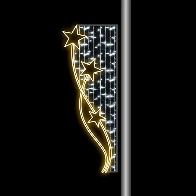 Pre-Lit LED Pole Mount Christmas Decoration 2D Wire Frame Decor