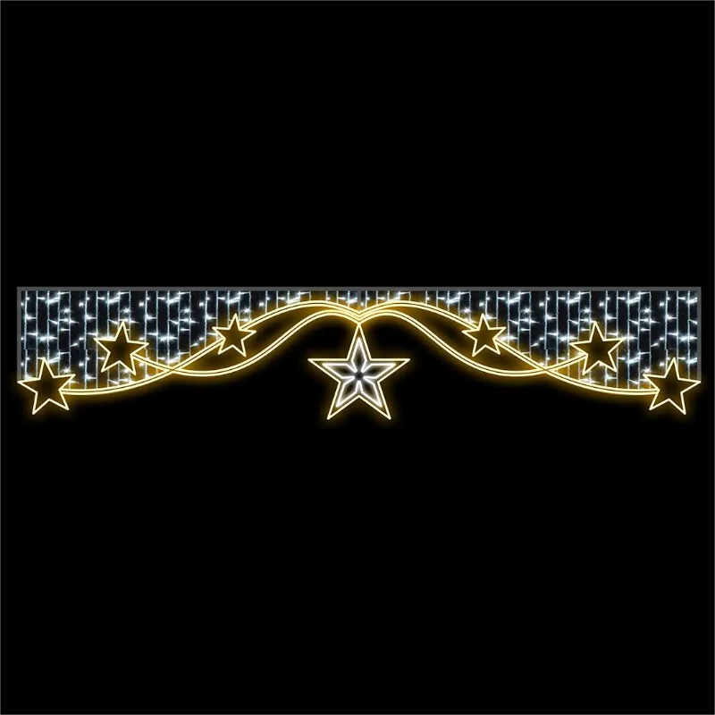 Giant Pre-Lit LED Star Overhang 2D Wire Frame Decor