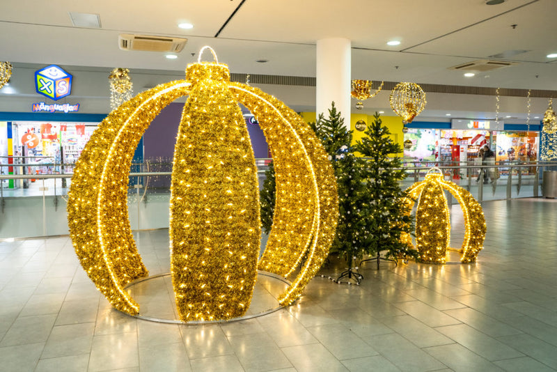 Giant Pre-Lit LED Golden Ornament
