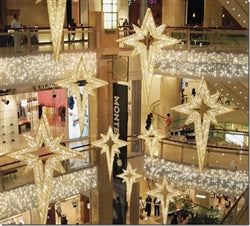 Giant Pre-Lit LED Eight Point Hanging Star