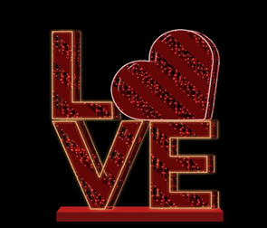 Giant Pre-Lit LED Love Heart Stacked