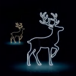 Pre-Lit LED Reindeer Outline 2D Wire Frame Decor