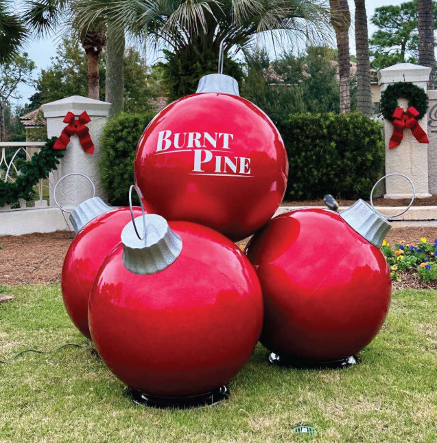 Giant Fiberglass Ornament - 4 Ball Stack
