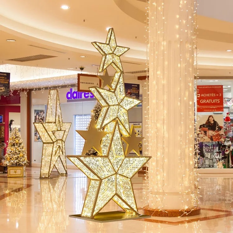 Giant Pre-Lit LED Star Stack