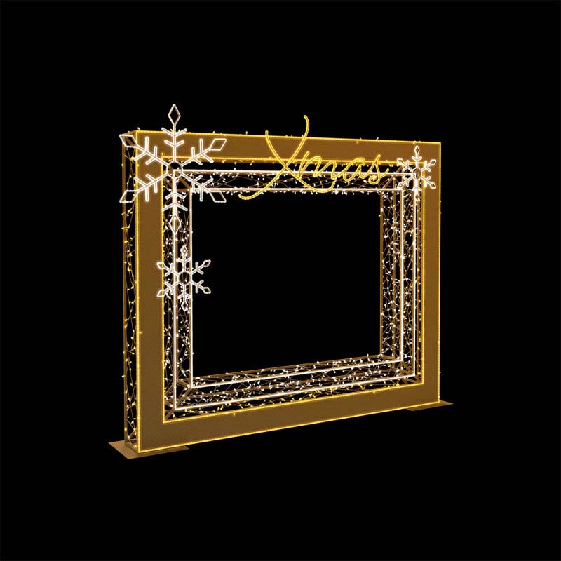 Giant Pre-Lit LED Snowflake Frame Photo Op